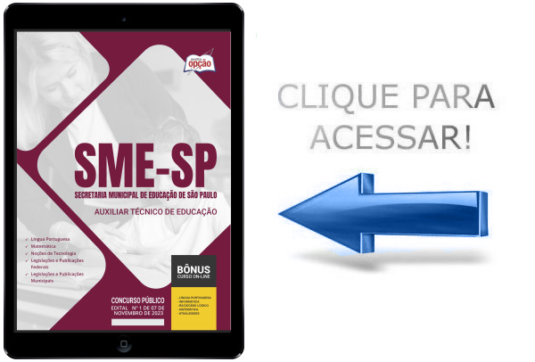 Apostila SME-SP download auxiliar técnico de educação 2023, Apostila SME-SP download, Apostila SME-SP gratis, Apostila SME-SP baixar,